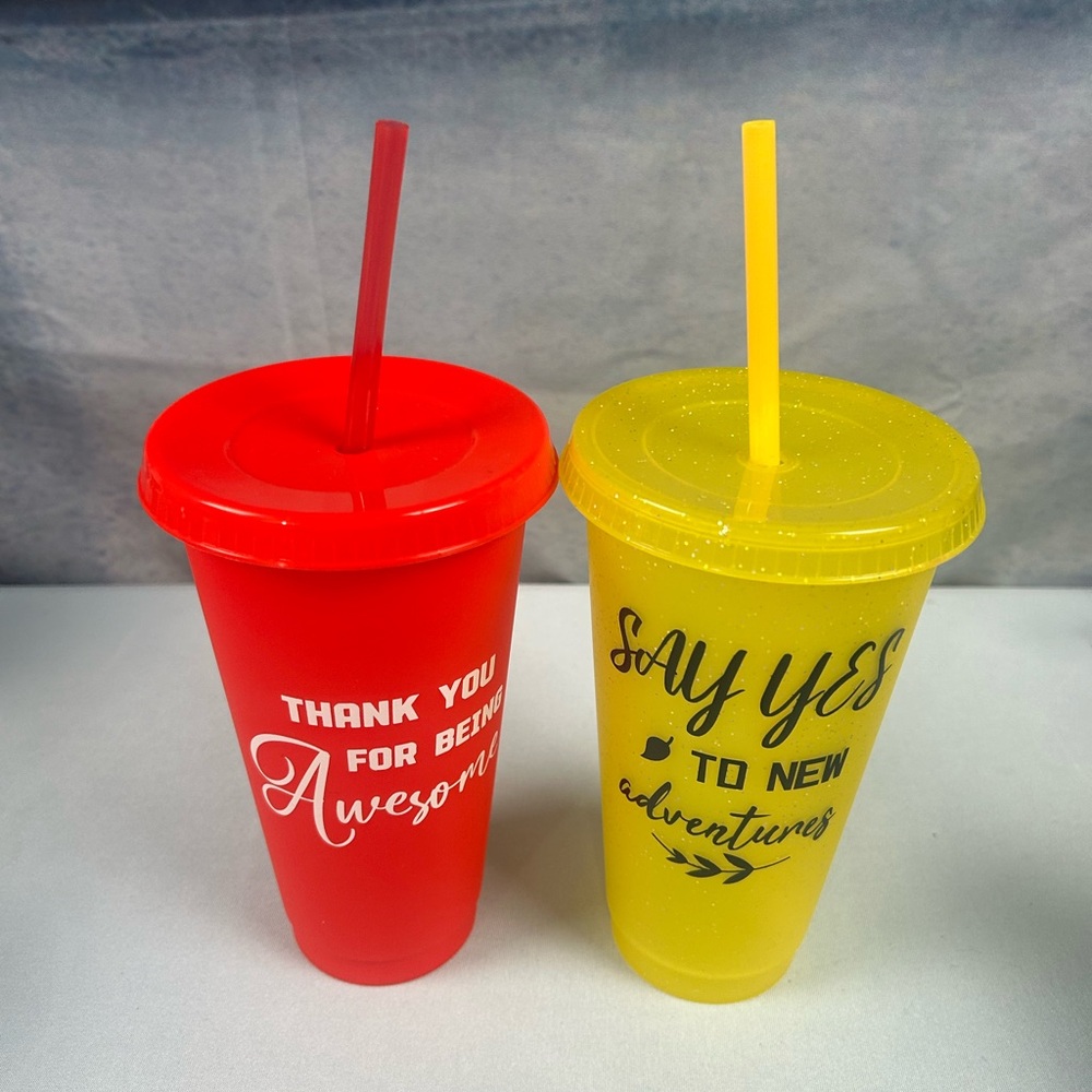 Red and Yellow Inspirational Tumbler Set